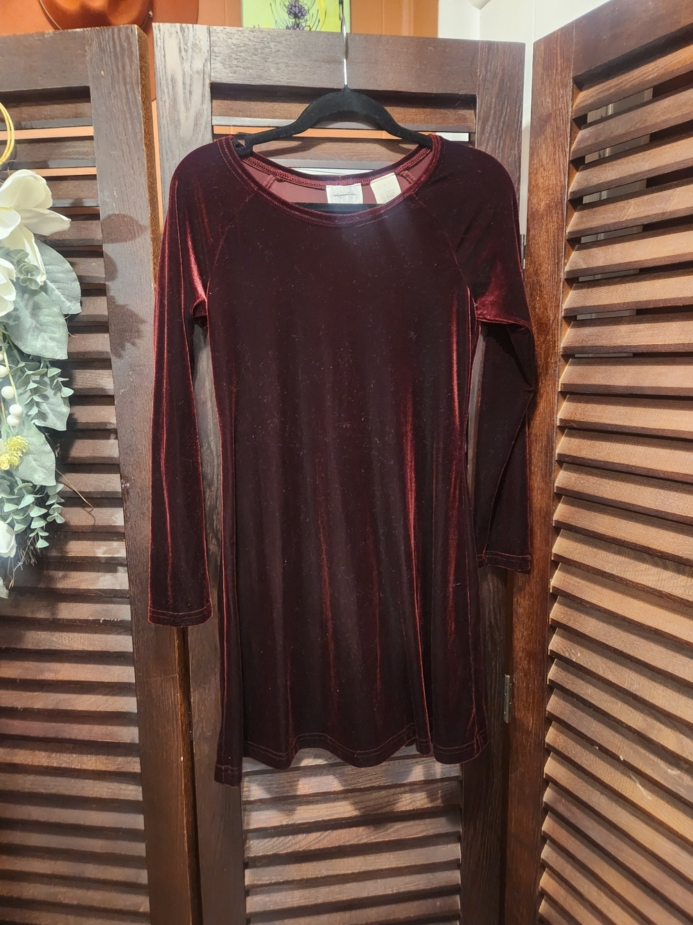 Vintage Moda International Burgundy Velvet Mini Dress